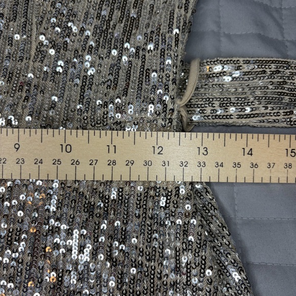 Dress the Population Metallic Long Sleeve Dress Size S - Picture 10 of 15
